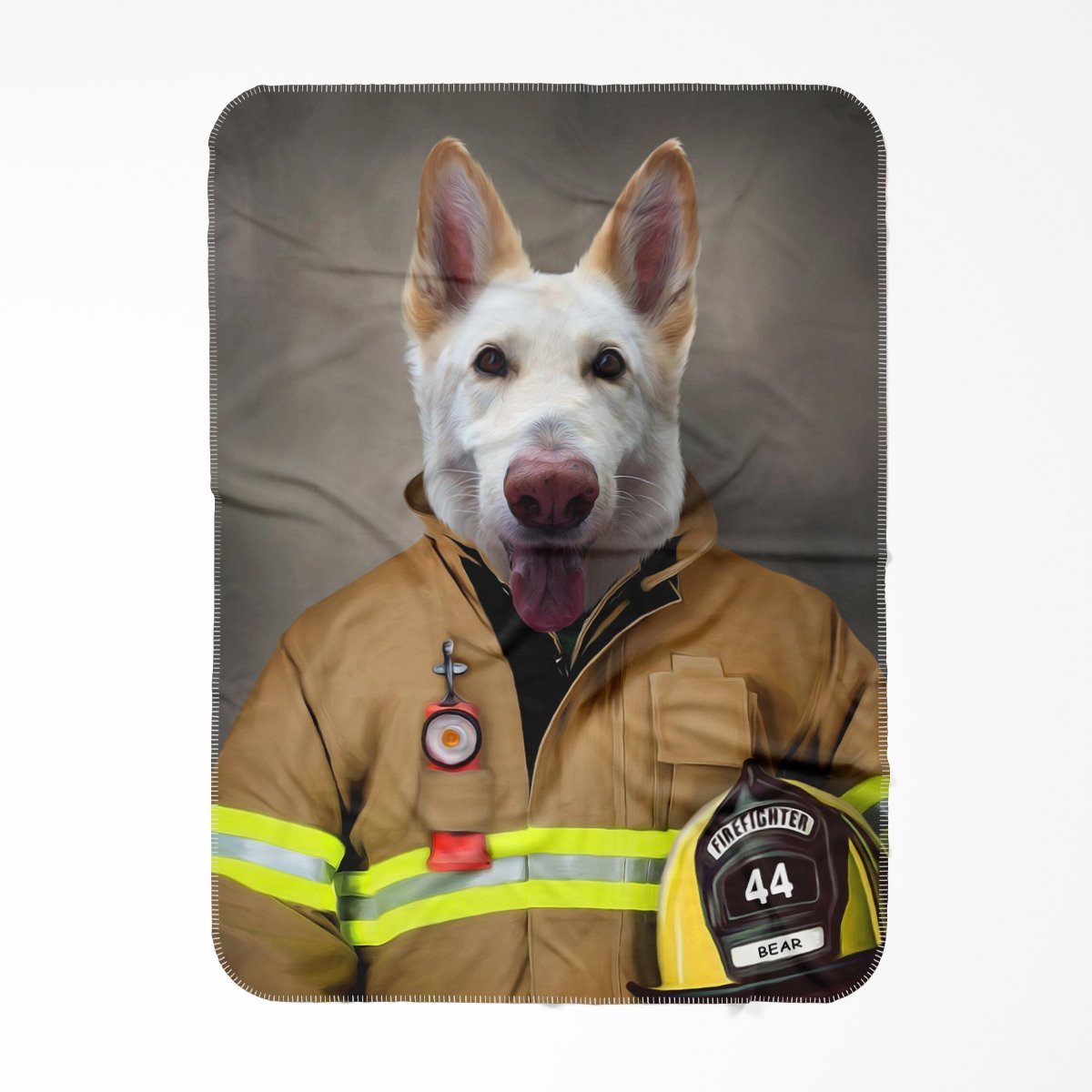 Pet Portraits | The Firefighter: Custom Pet Blanket | Paw & Glory