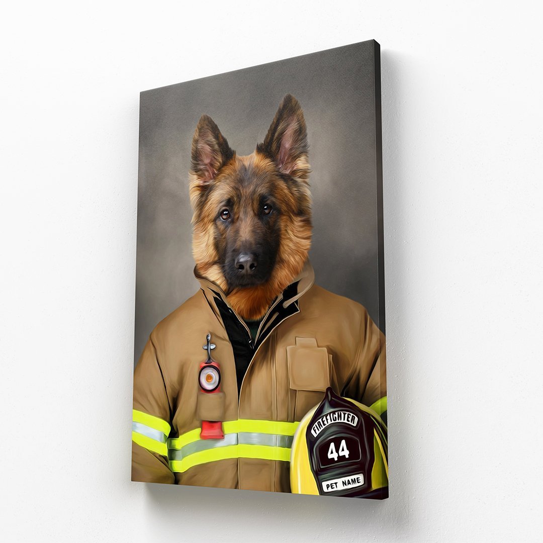 Pet Portraits | The Firefighter: Custom Pet Canvas | Paw & Glory