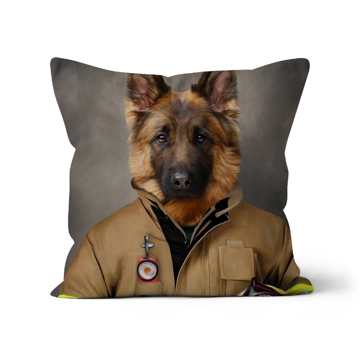Pet Portraits | The Firefighter: Custom Pet Pillow | Paw & Glory