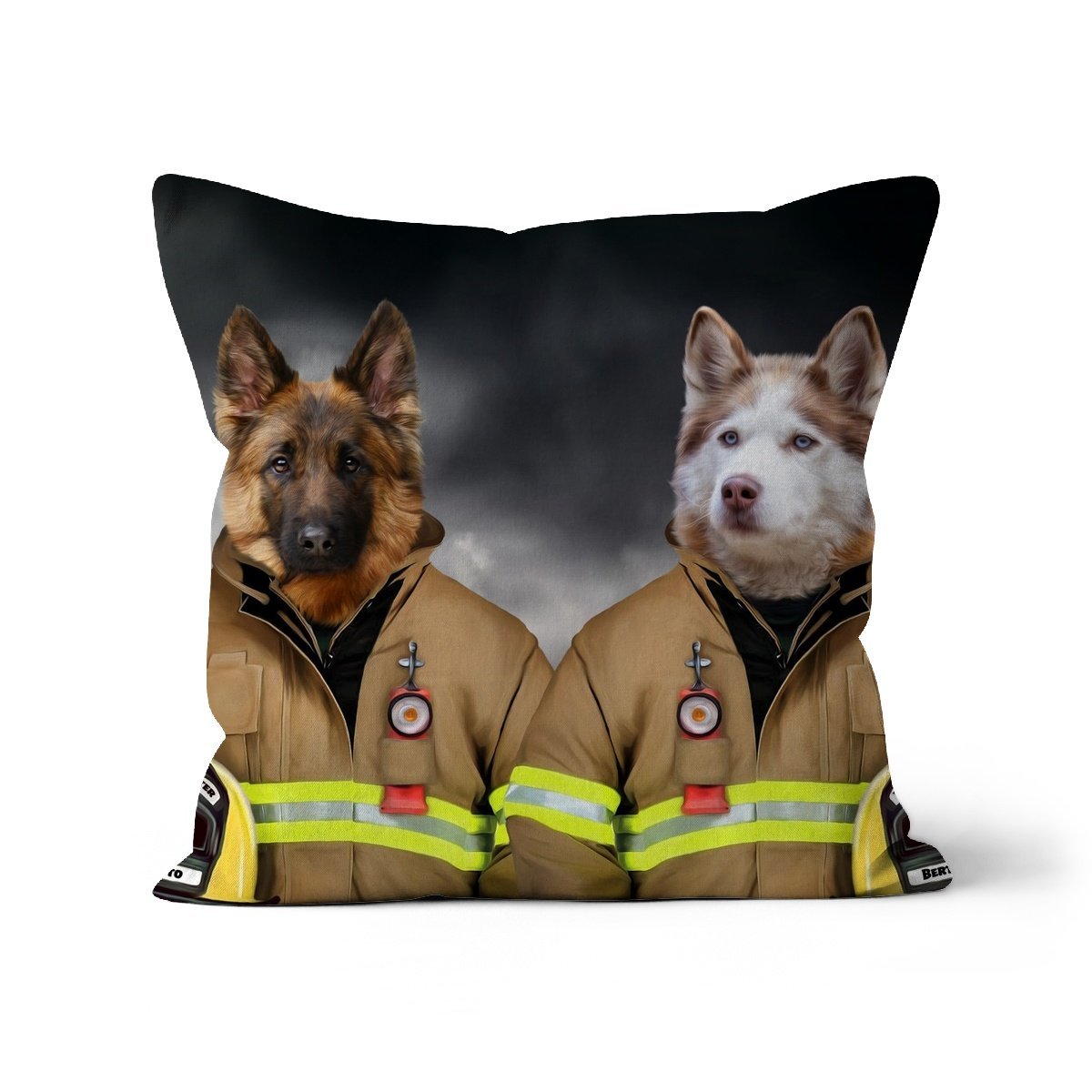 Pet Portraits | The Firemen: Custom Pet Pillow | Paw & Glory