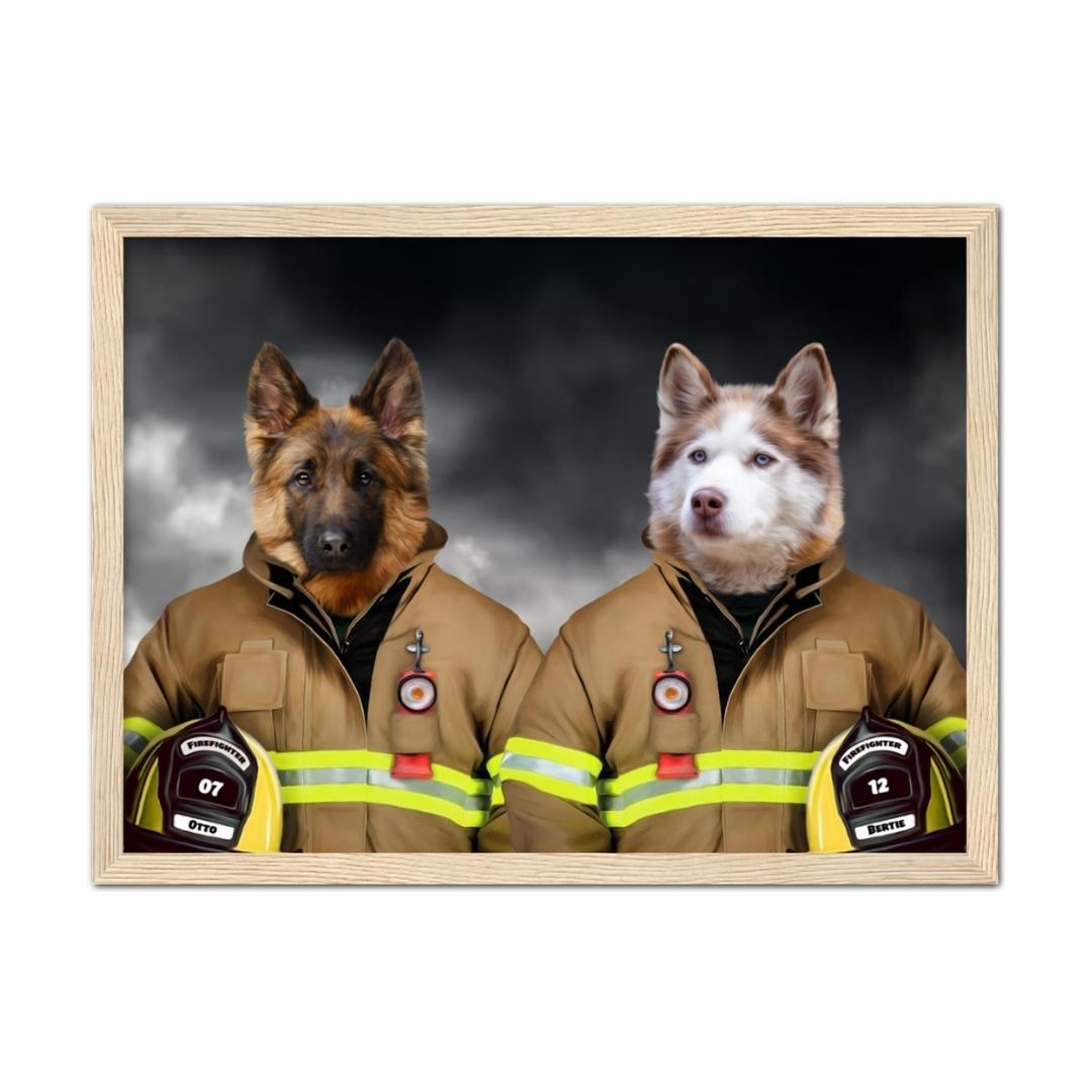 Pet Portraits | The Firemen: Custom Pet Portrait | Paw & Glory