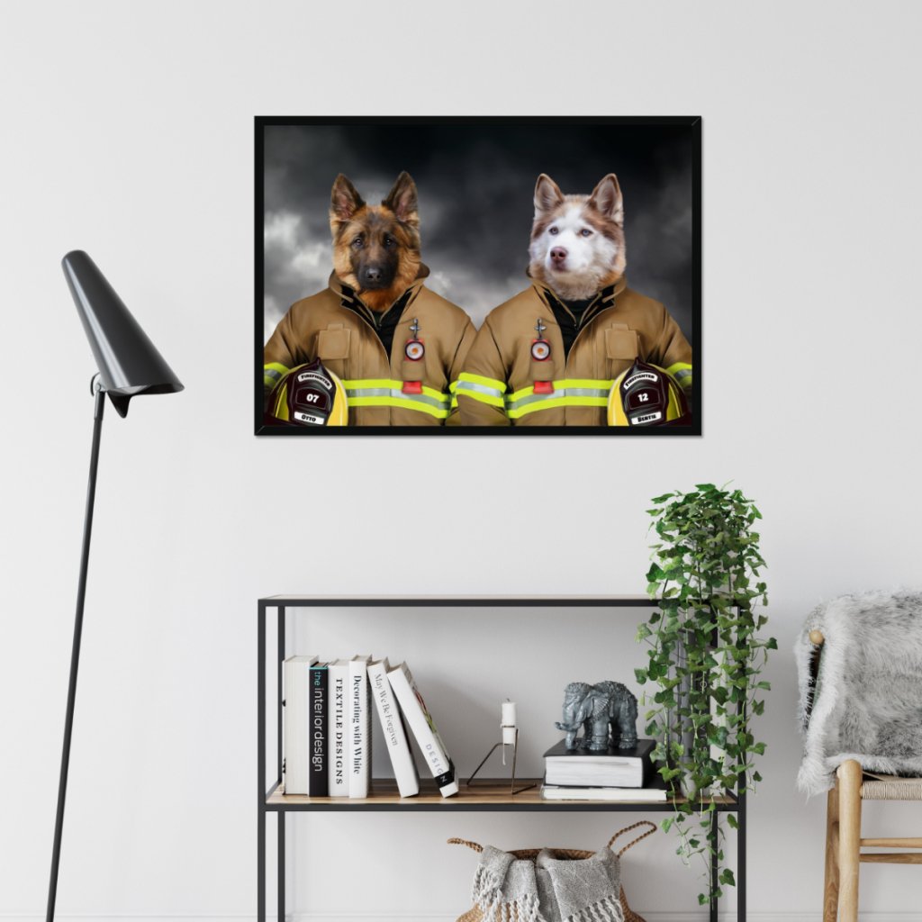 Pet Portraits | The Firemen: Custom Pet Portrait | Paw & Glory