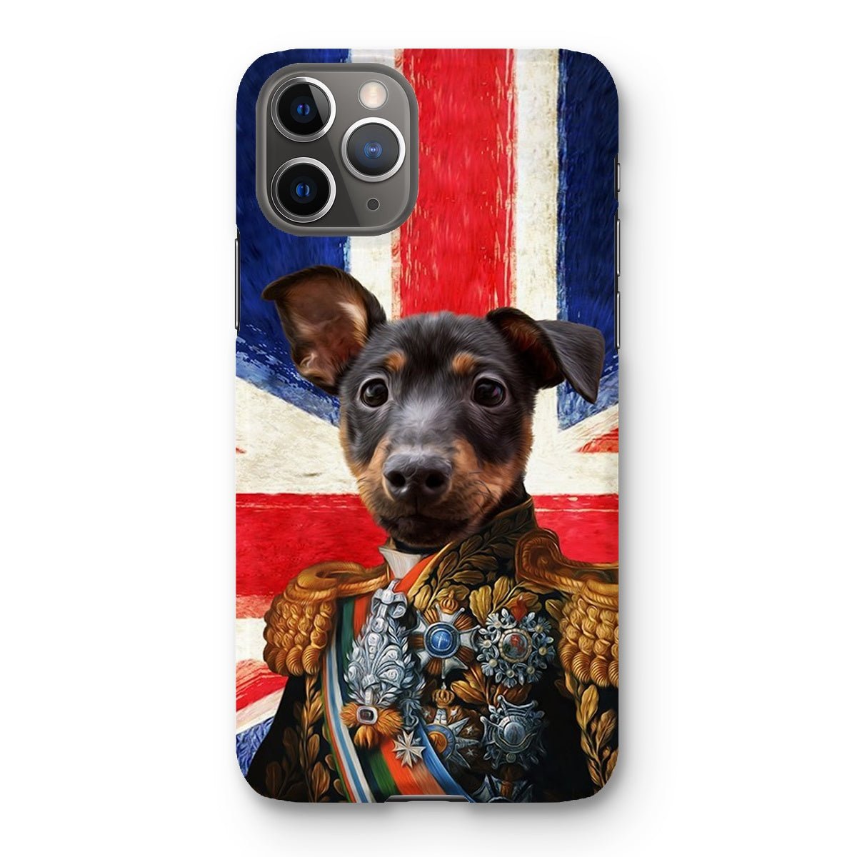 Pet Portraits | The First Lieutenant British Flag Edition: Custom Pet Phone Case | Paw & Glory