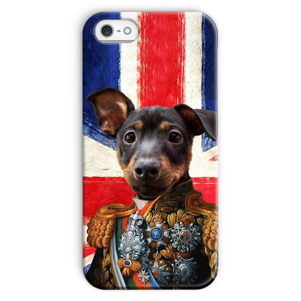 Pet Portraits | The First Lieutenant British Flag Edition: Custom Pet Phone Case | Paw & Glory