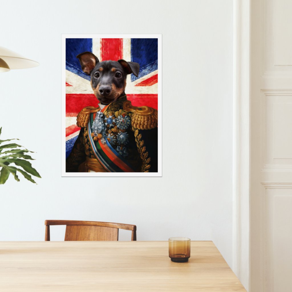 Pet Portraits | The First Lieutenant British Flag Edition: Custom Pet Poster | Paw & Glory