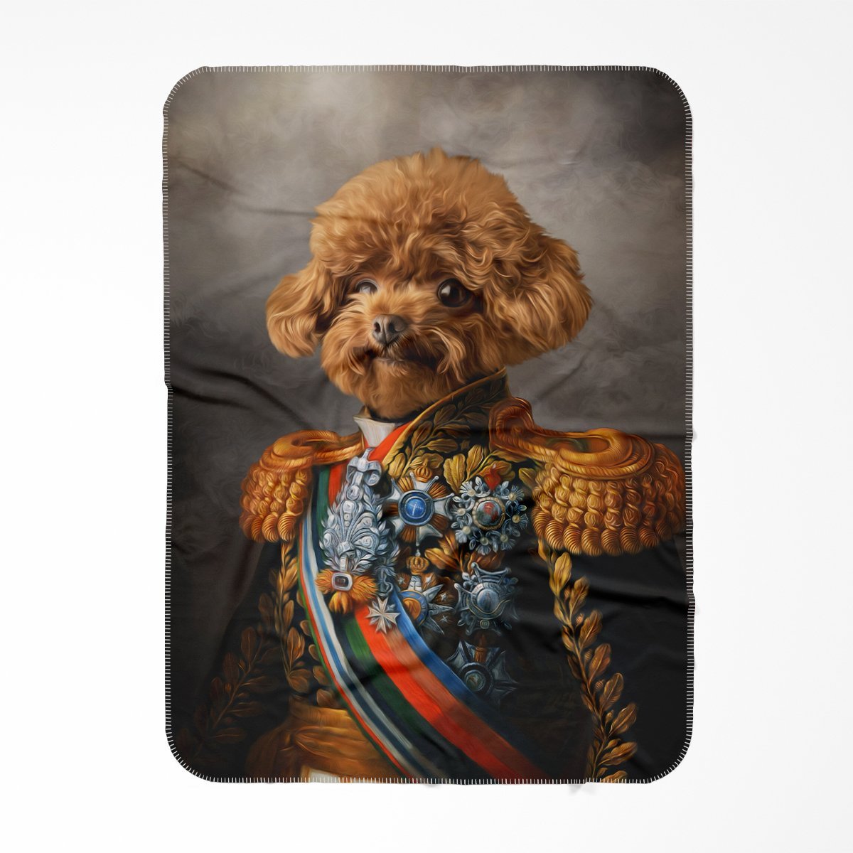 The First Lieutenant: Custom Pet Blanket - Paw & Glory - Dog Portraits - Pet Portraits