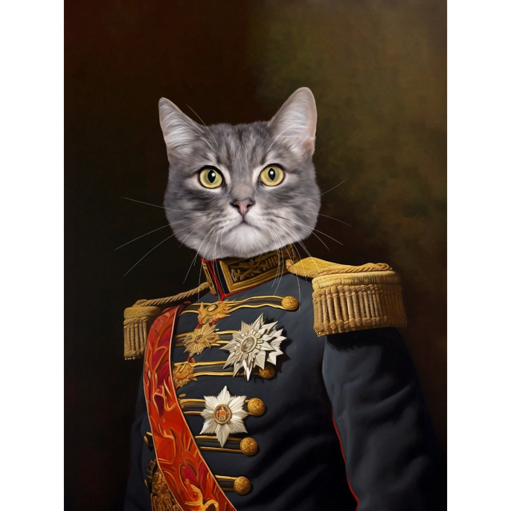 Pet Portraits | The Fleet Commander: Custom Digital Download Pet Portrait | Paw & Glory