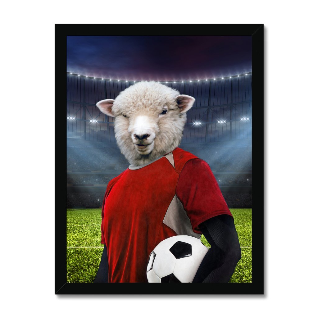 Pet Portraits | The Football Player: Animal Art Framed Portrait | Paw & Glory