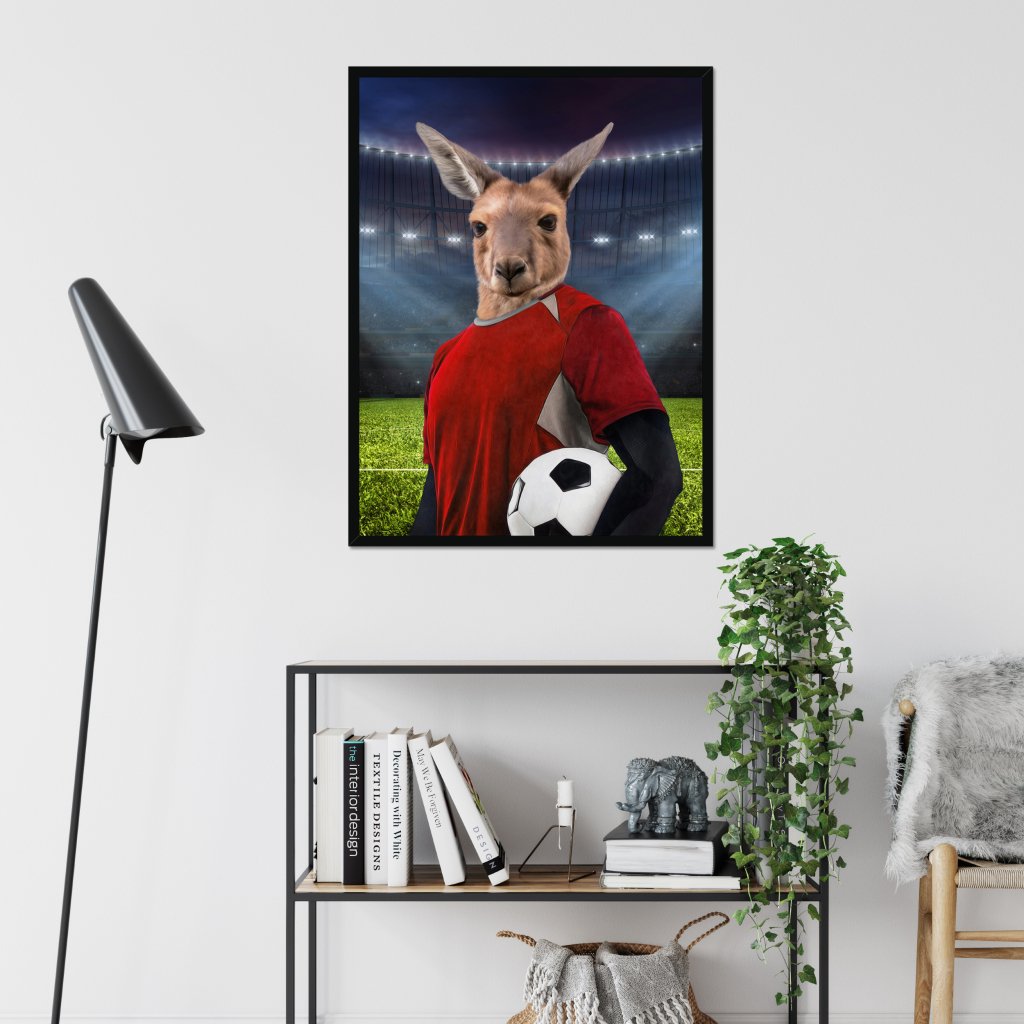 Pet Portraits | The Football Player: Animal Art Framed Portrait | Paw & Glory