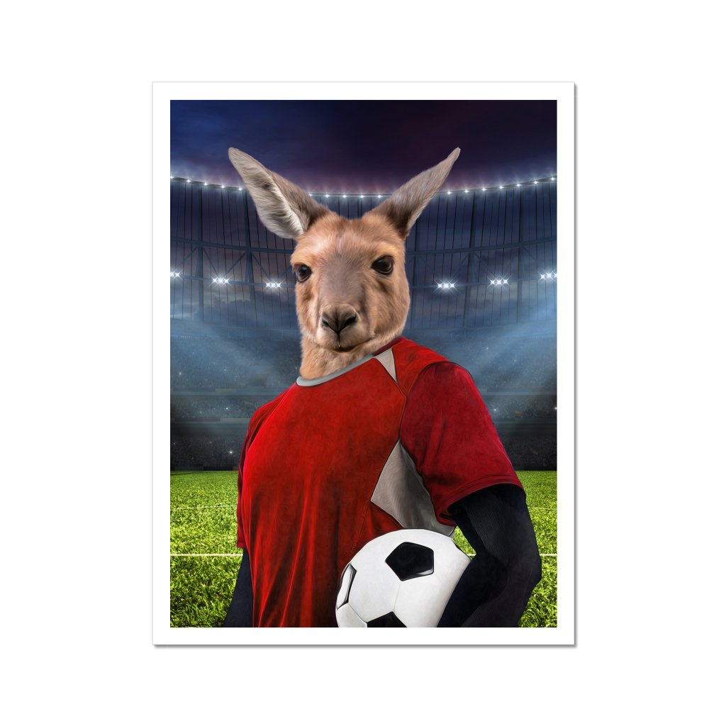 Pet Portraits | The Football Player: Animal Art Poster | Paw & Glory