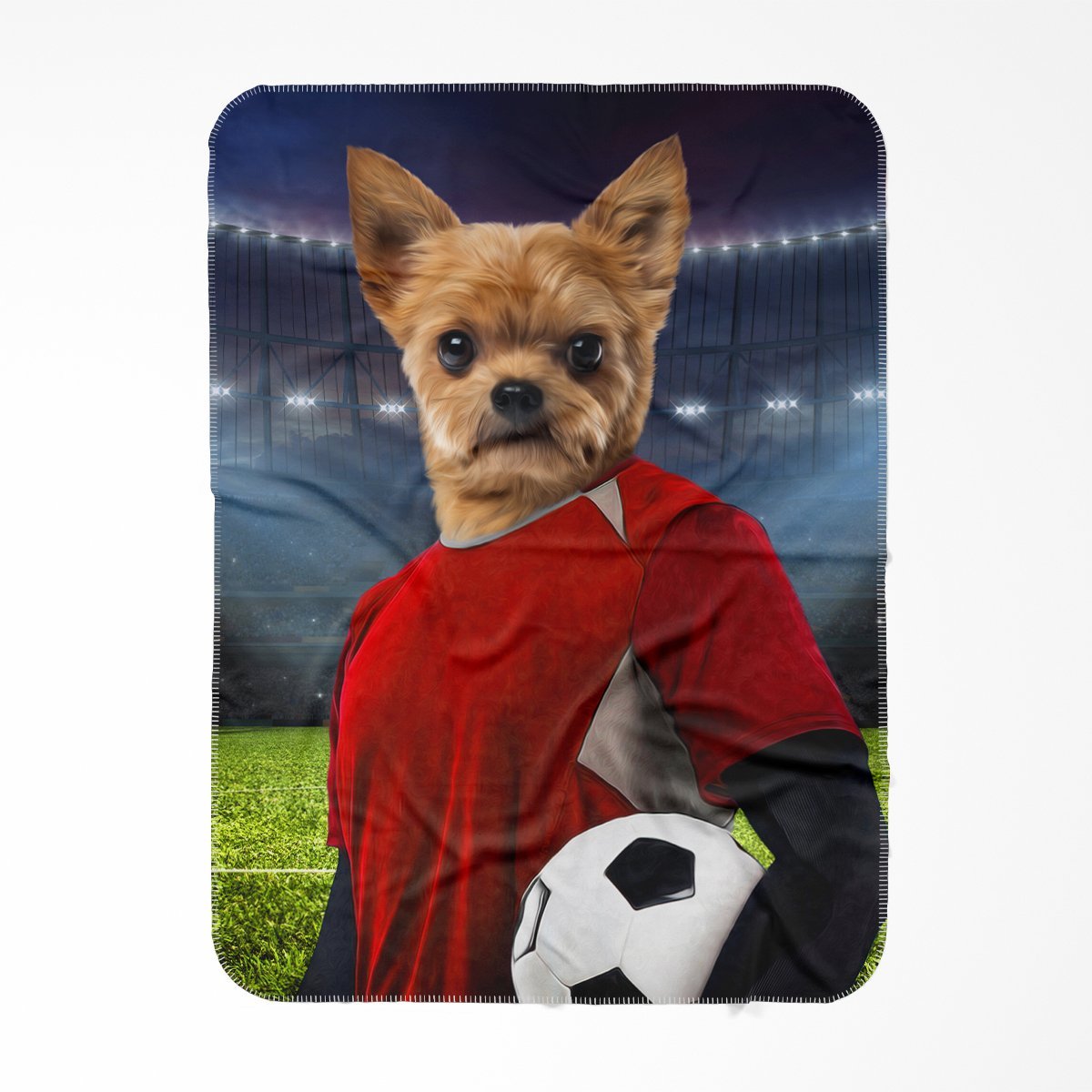 Pet Portraits | The Football Player: Custom Pet Blanket | Paw & Glory