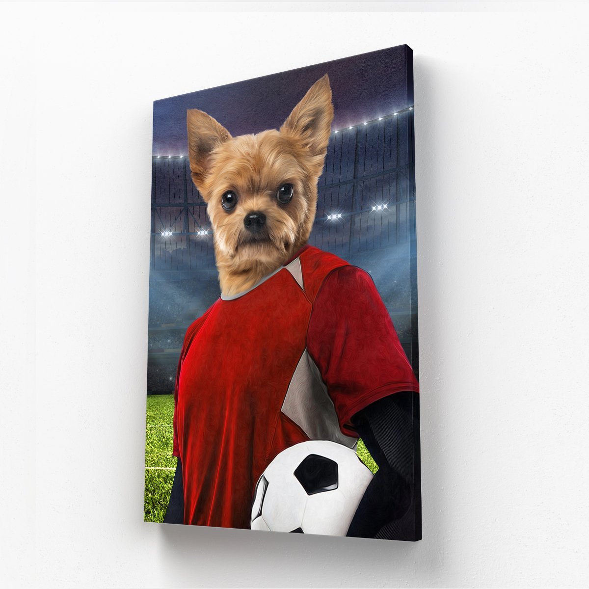 Pet Portraits | The Football Player: Custom Pet Canvas | Paw & Glory