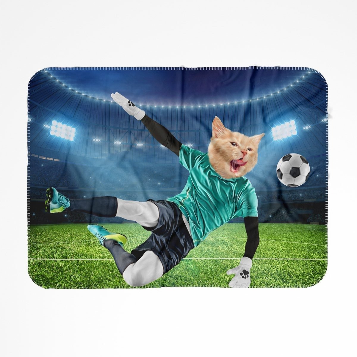 Pet Portraits | The Football Star: Custom Pet Blanket | Paw & Glory