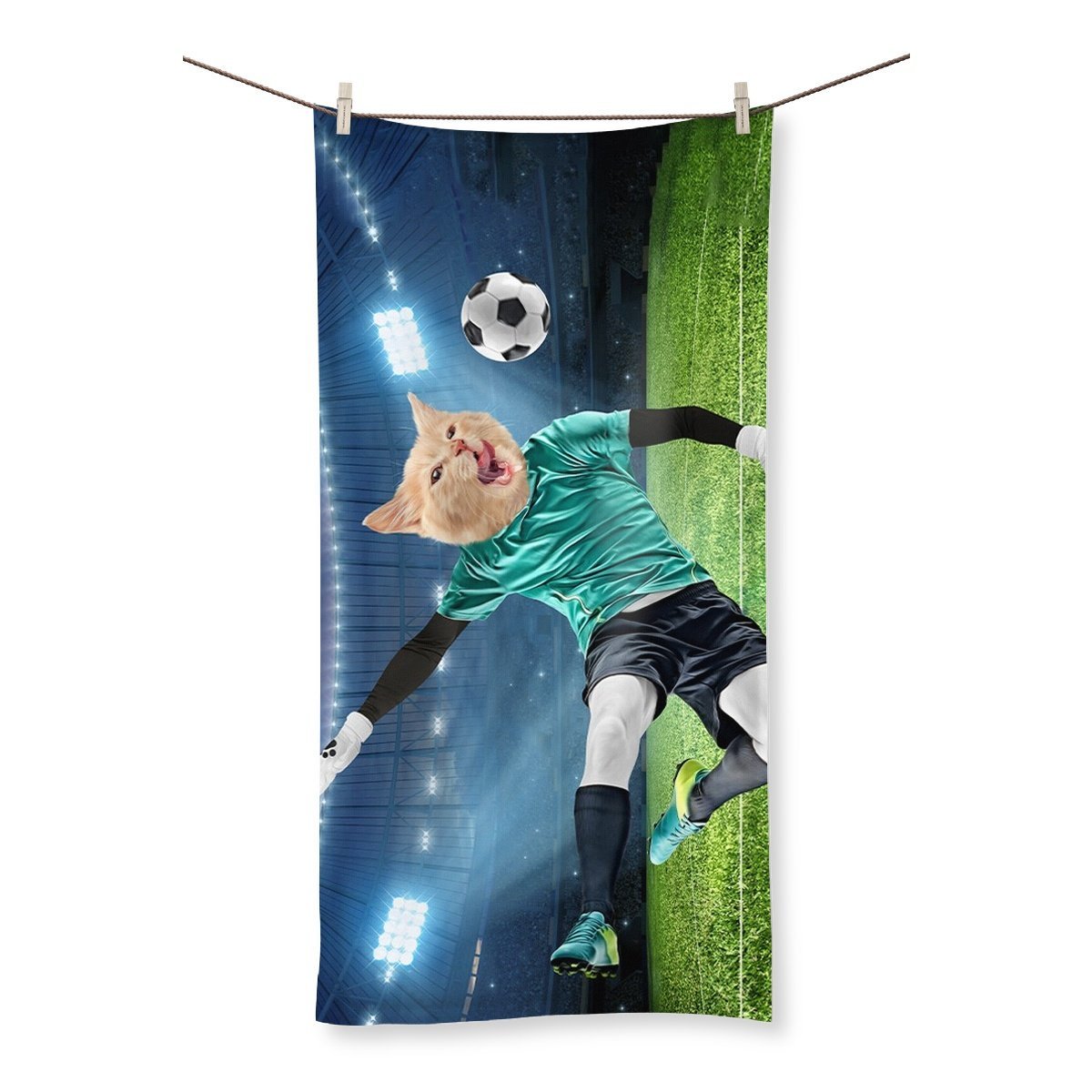 The Football Star: Custom Pet Towel - Paw & Glory - Dog Portraits - Pet Portraits