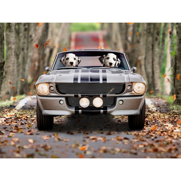 The Ford Mustang Custom Digital Download Pet Portrait | Paw & Glory