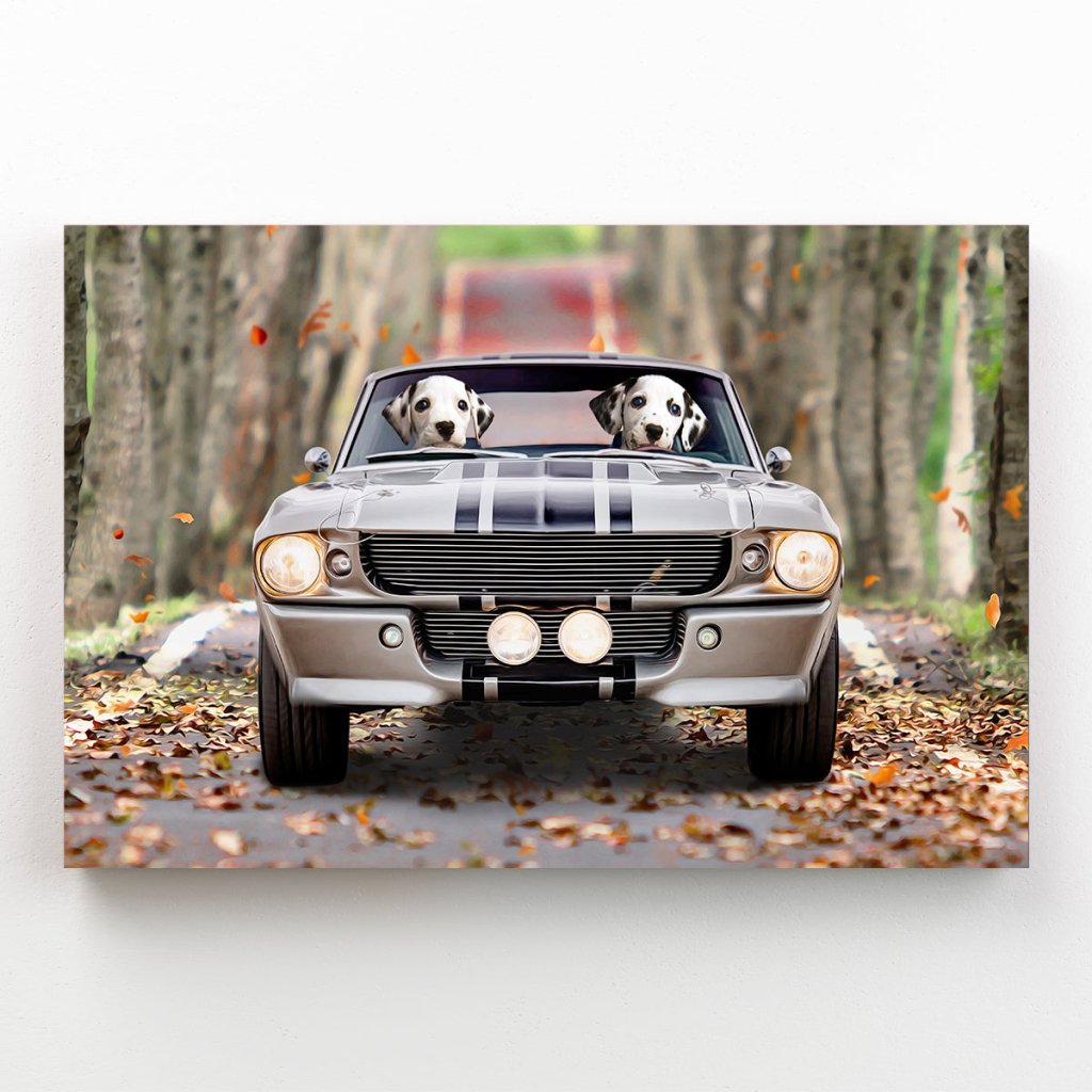 Pet Portraits | The Ford Mustang: Custom Pet Canvas | Paw & Glory