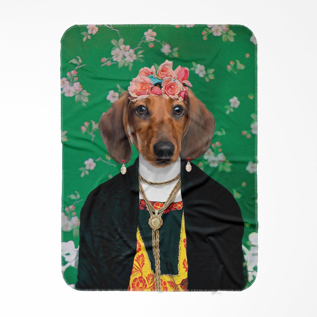 The Frida Khalo: Custom Pet Blanket - Paw & Glory - Dog Portraits - Pet Portraits