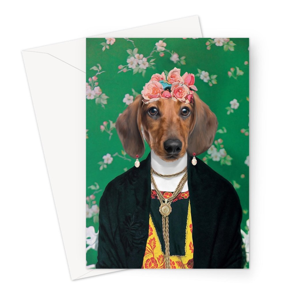 Pet Portraits | The Frida Khalo: Custom Pet Greeting Card | Paw & Glory