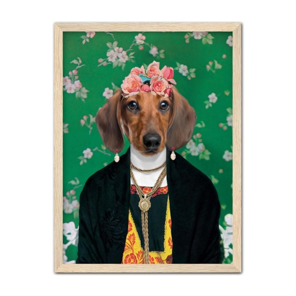 The Frida Khalo: Custom Pet Portrait - Paw & Glory - Dog Portraits - Pet Portraits