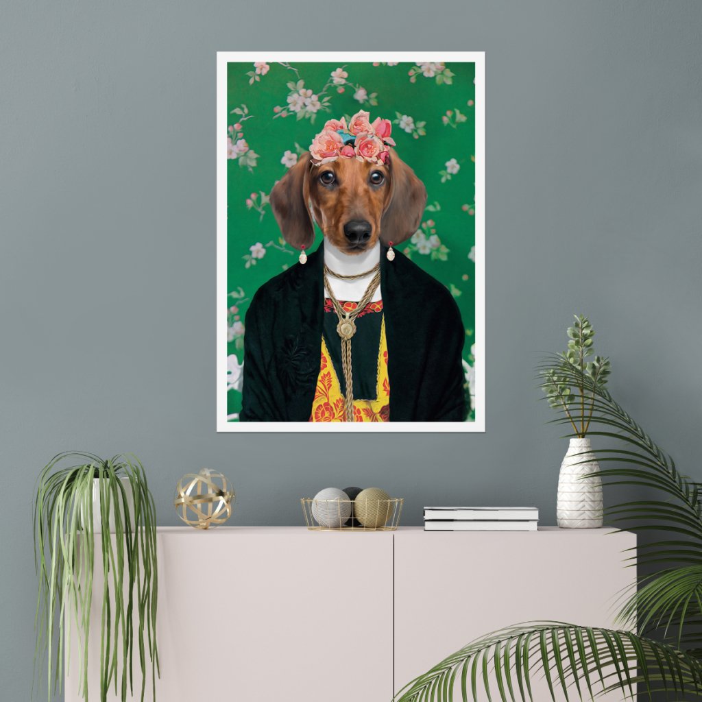 Pet Portraits | The Frida Khalo: Custom Pet Poster | Paw & Glory
