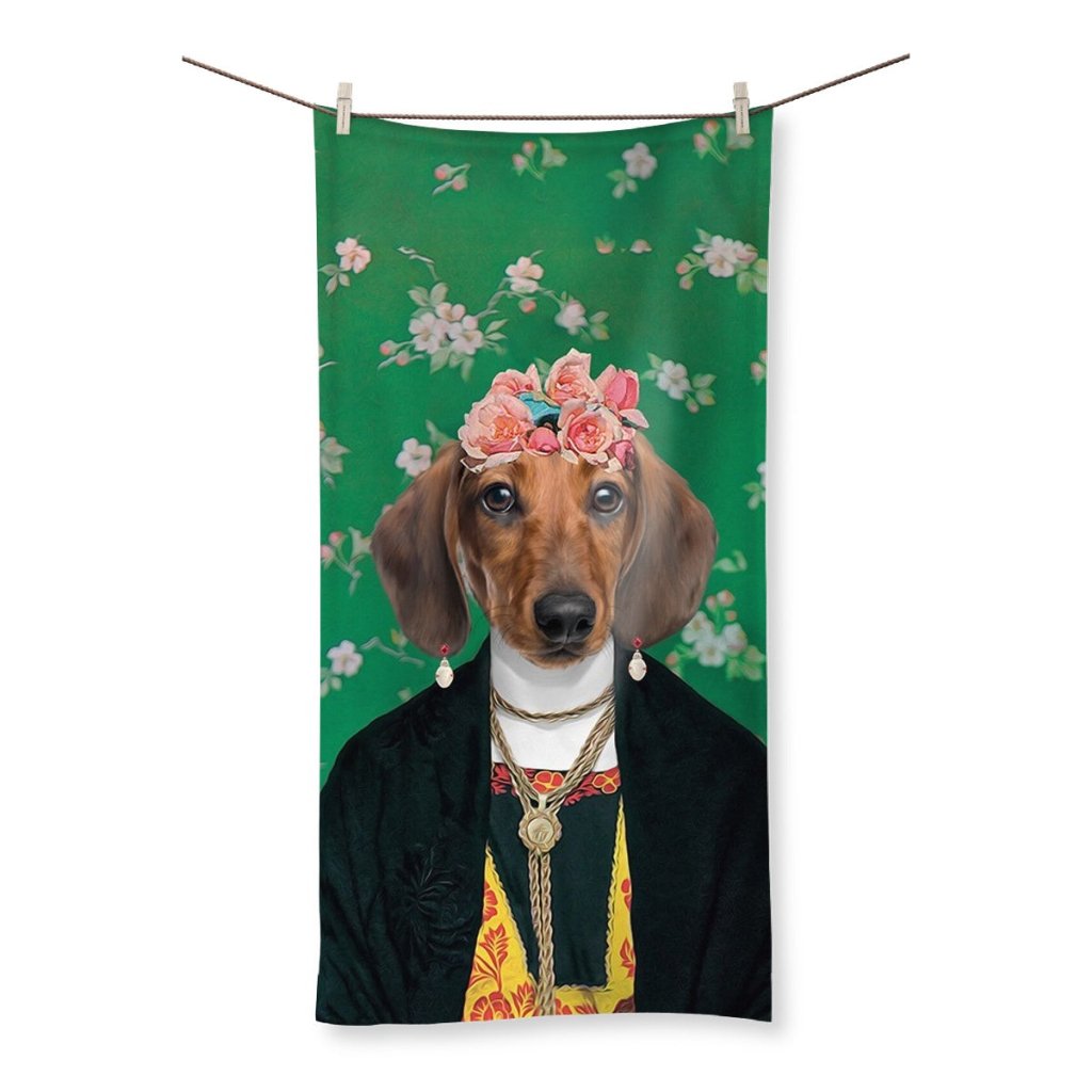 Pet Portraits | The Frida Khalo: Custom Pet Towel | Paw & Glory