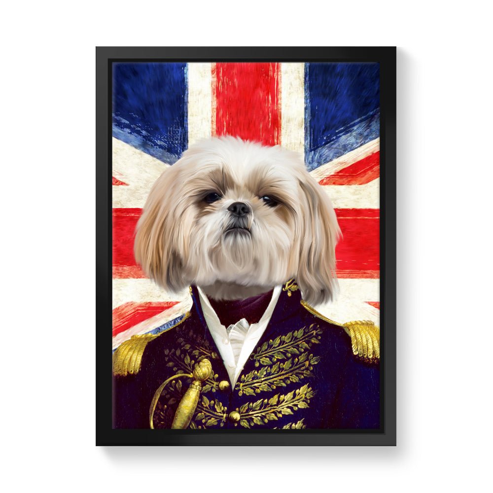 Pet Portraits | The General - British Flag Edition: Custom Pet Canvas | Paw & Glory