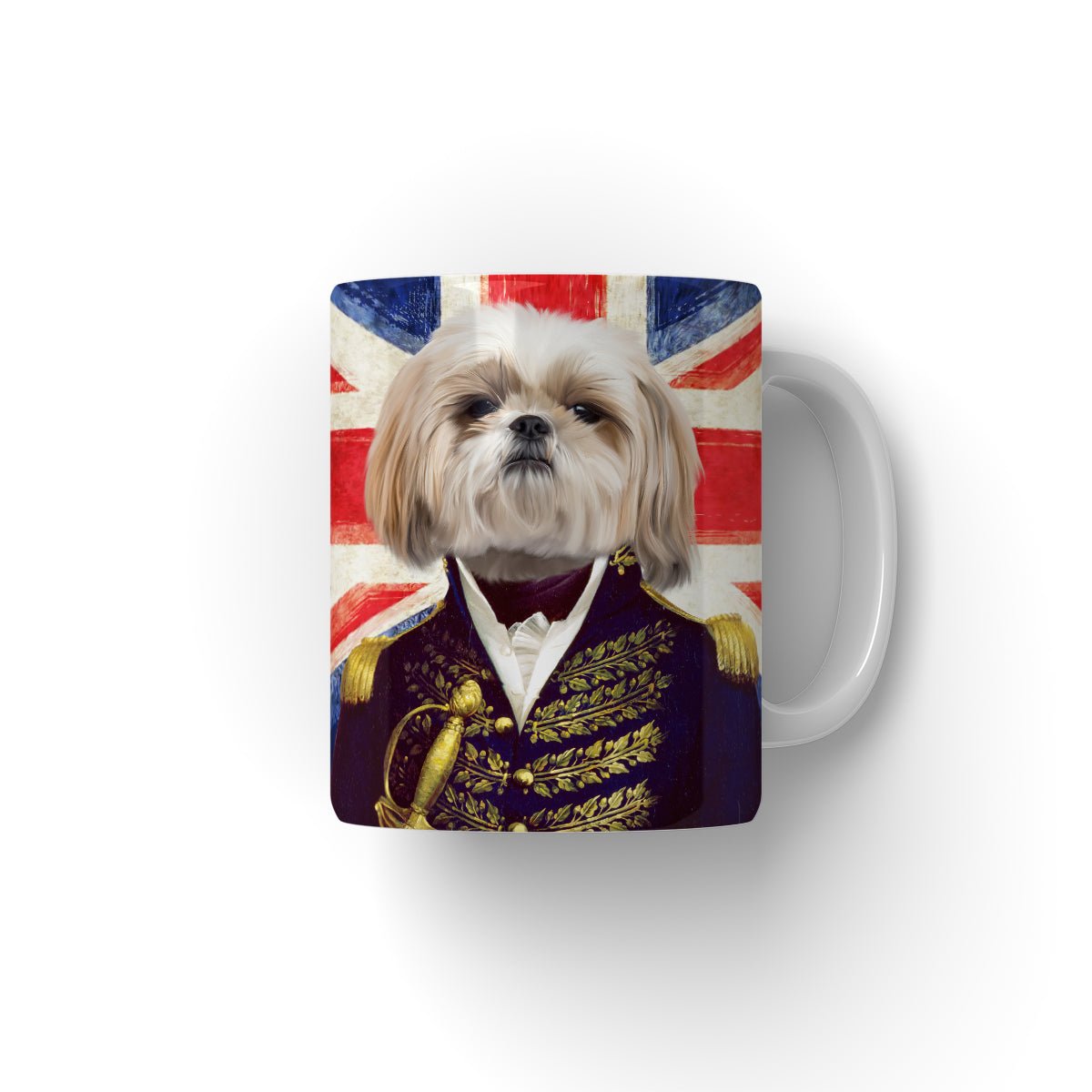 Pet Portraits | The General British Flag Edition: Custom Pet Coffee Mug | Paw & Glory