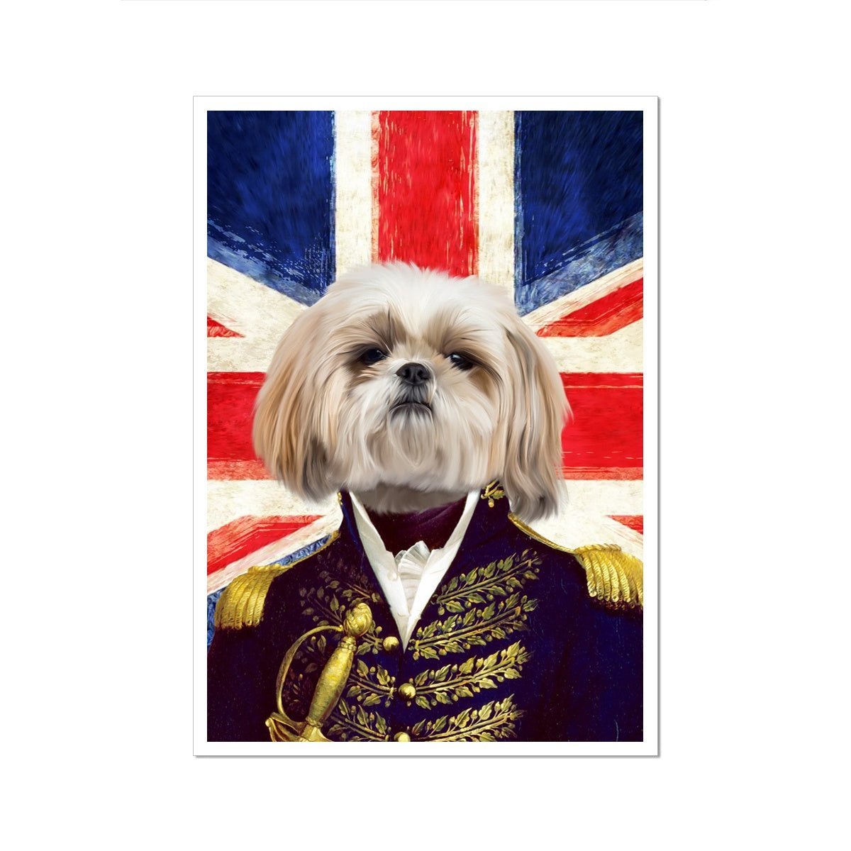 Pet Portraits | The General - British Flag Edition: Custom Pet Portrait | Paw & Glory