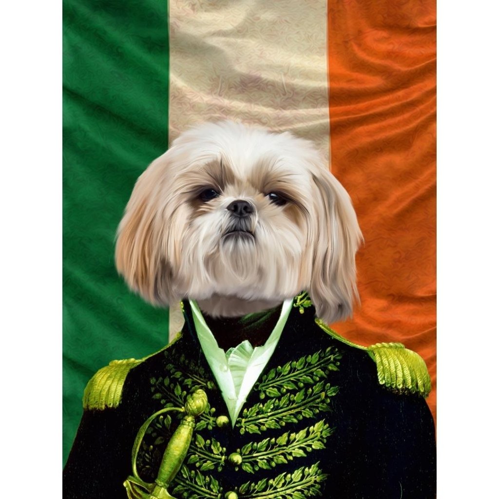 Pet Portraits | The General Irish Flag Edition: Custom Digital Download Pet Portrait | Paw & Glory