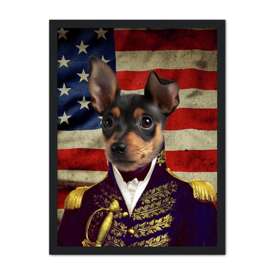 Pet Portraits | The General - USA Flag Edition: Custom Pet Portrait | Paw & Glory