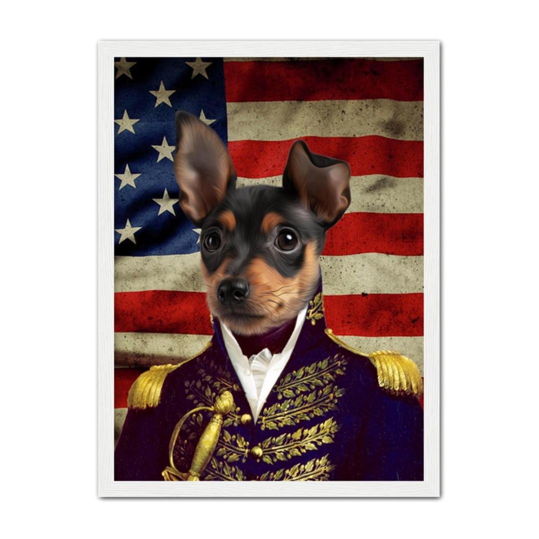 Pet Portraits | The General - USA Flag Edition: Custom Pet Portrait | Paw & Glory