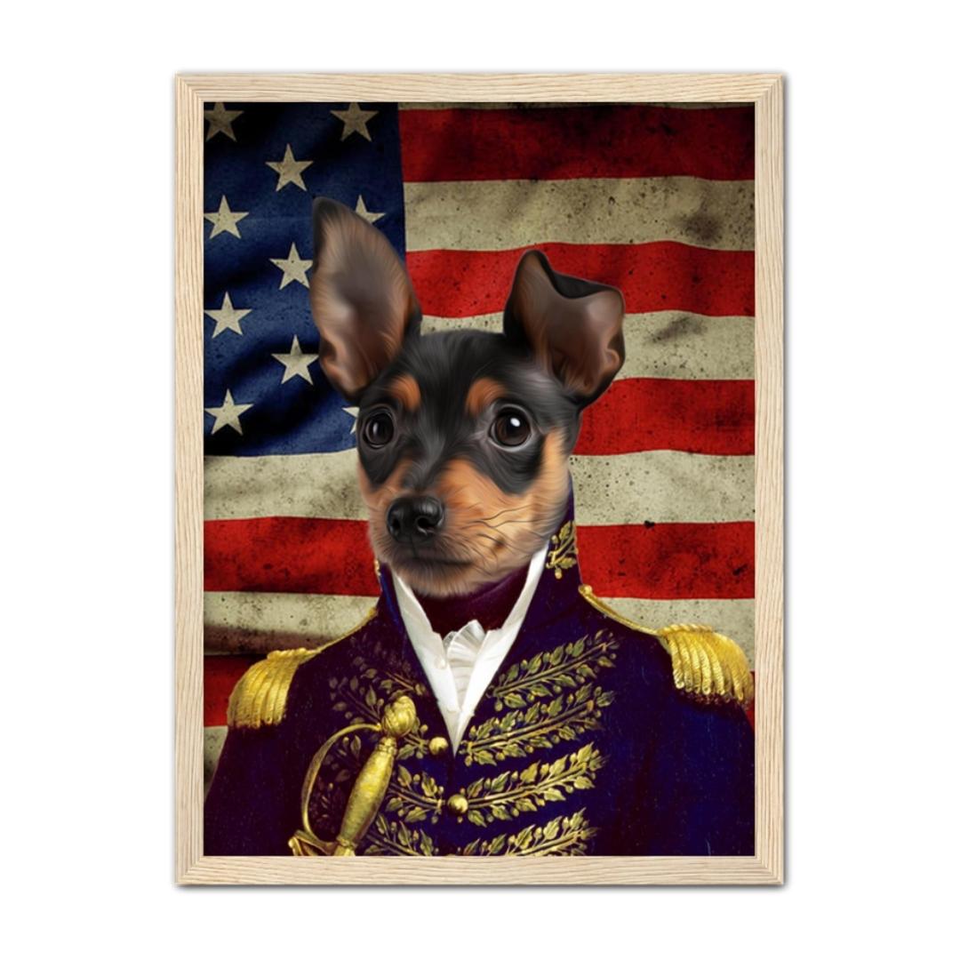 Pet Portraits | The General - USA Flag Edition: Custom Pet Portrait | Paw & Glory