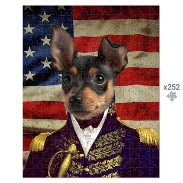 The General USA Flag Edition: Custom Pet Puzzle | royal pet portrait | Paw & Glory
