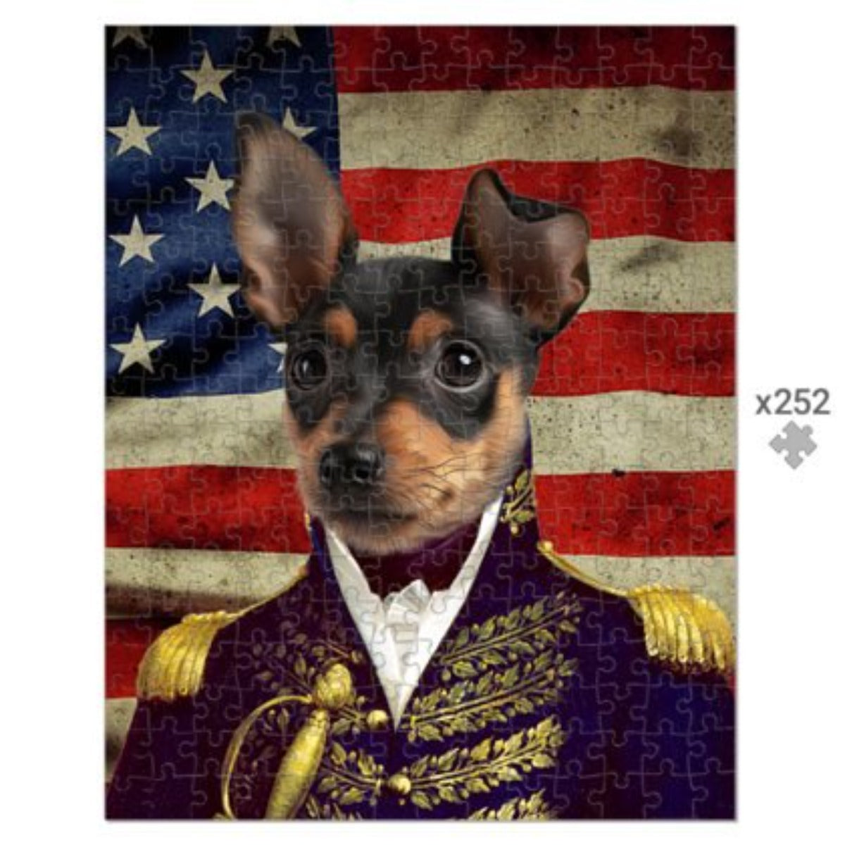 Pet Portraits | The General USA Flag Edition: Custom Pet Puzzle | Paw & Glory