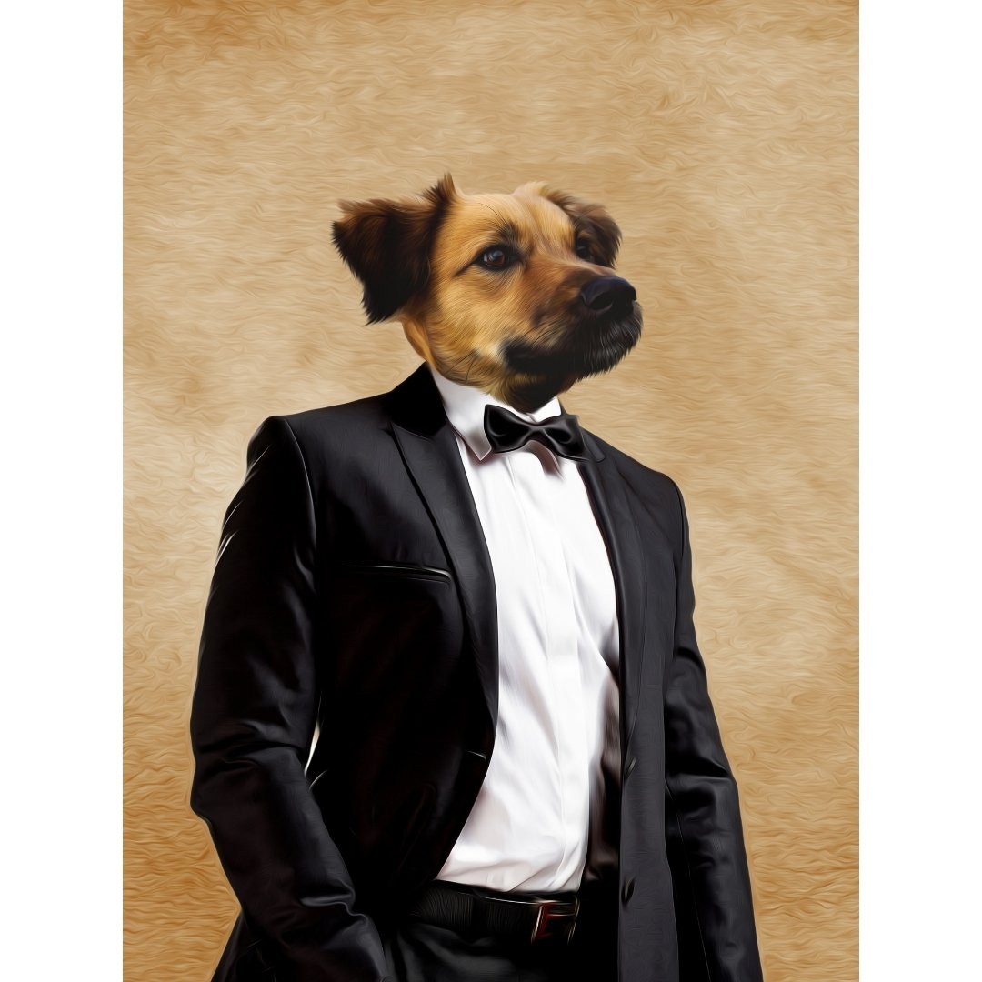 The Gentleman: Custom Digital Download Pet Portrait - Paw & Glory - Dog Portraits - Pet Portraits