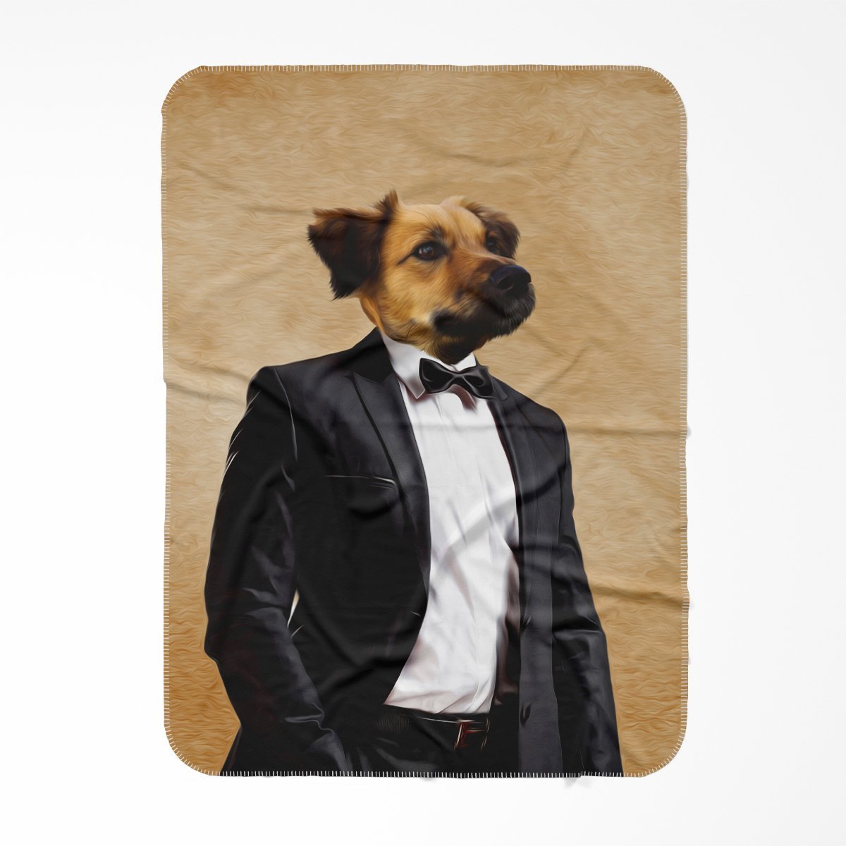 The Gentleman: Custom Pet Blanket - Paw & Glory - Dog Portraits - Pet Portraits