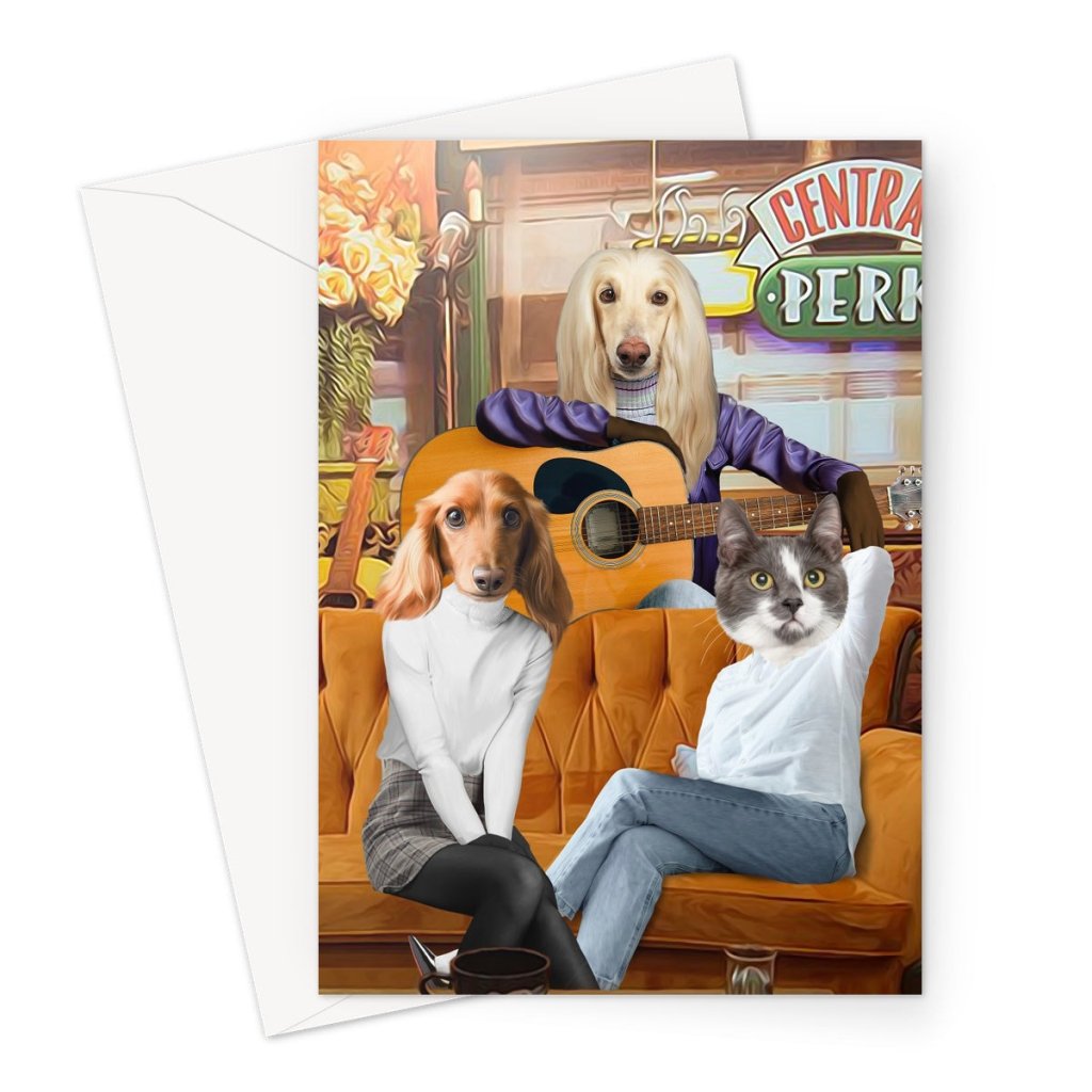 The Girls (Friends Inspired): Custom Pet Greeting Card - Paw & Glory - Dog Portraits - Pet Portraits