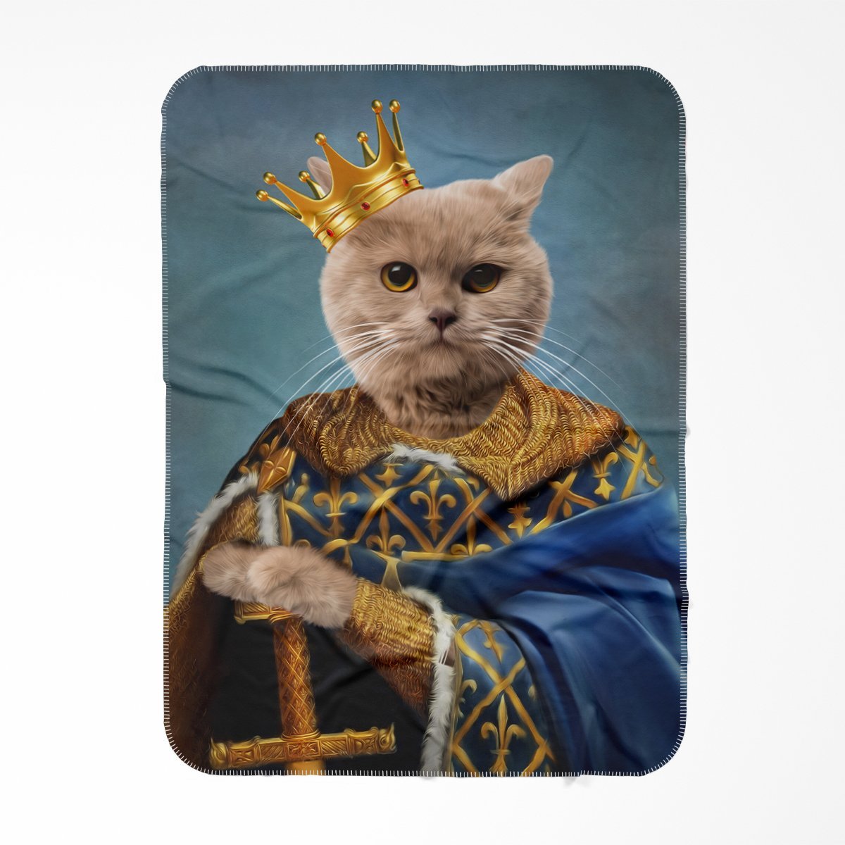 The Golden King: Custom Pet Blanket - Paw & Glory - Dog Portraits - Pet Portraits