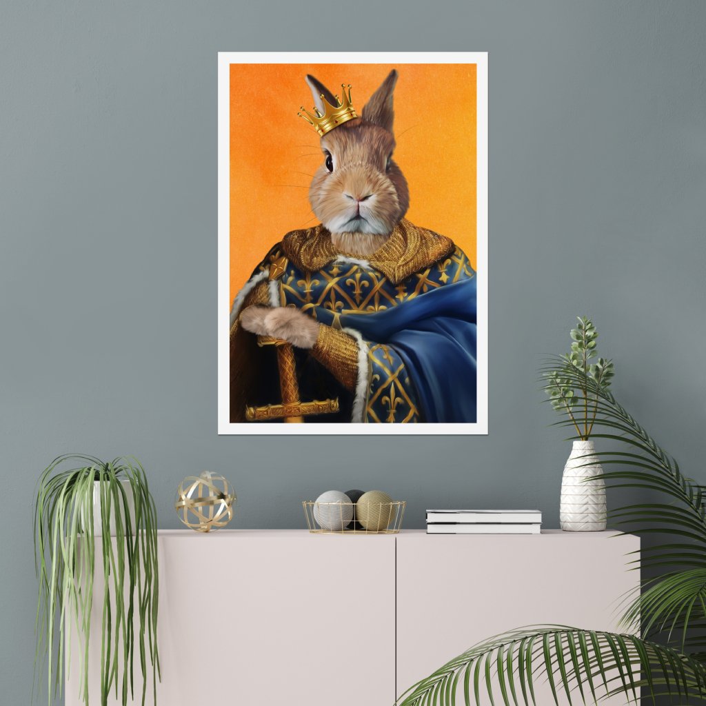 The Golden King: Custom Pet Poster | royal pet portrait | Paw & Glory
