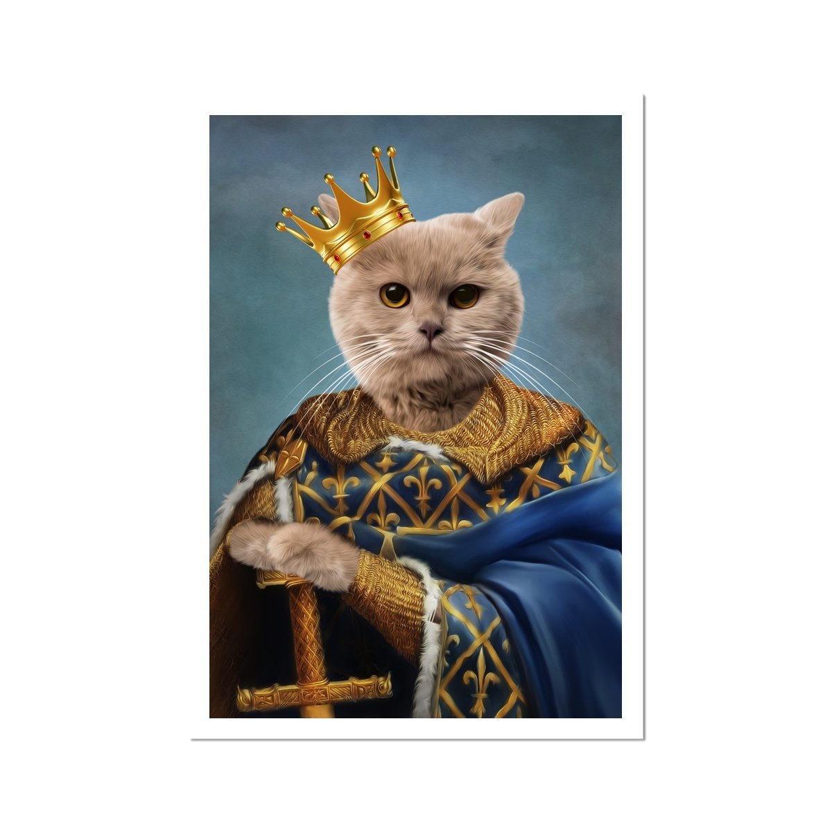 The Golden King: Custom Pet Poster - Paw & Glory - Dog Portraits - Pet Portraits