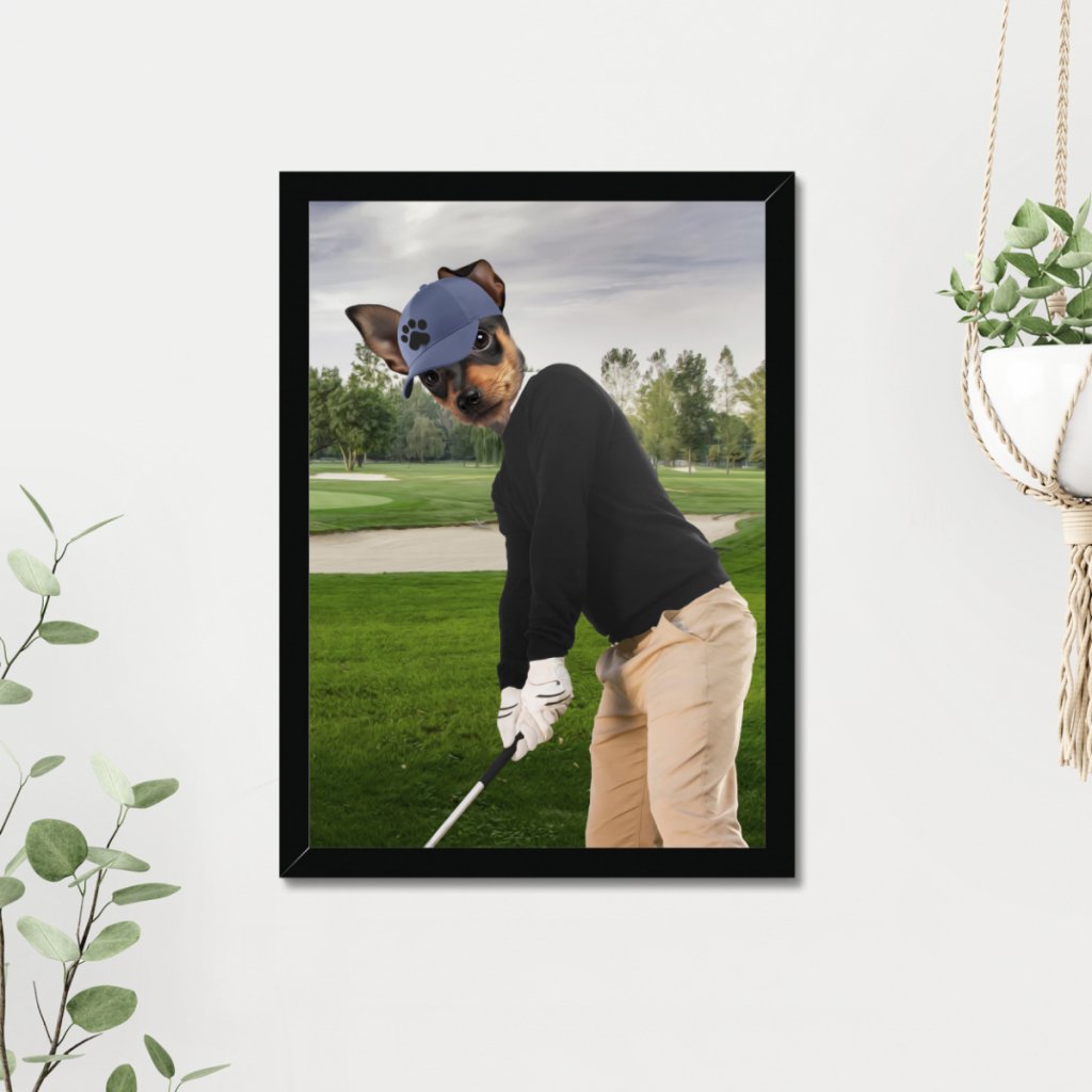 Pet Portraits | The Golfer: Custom Pet Portrait | Paw & Glory