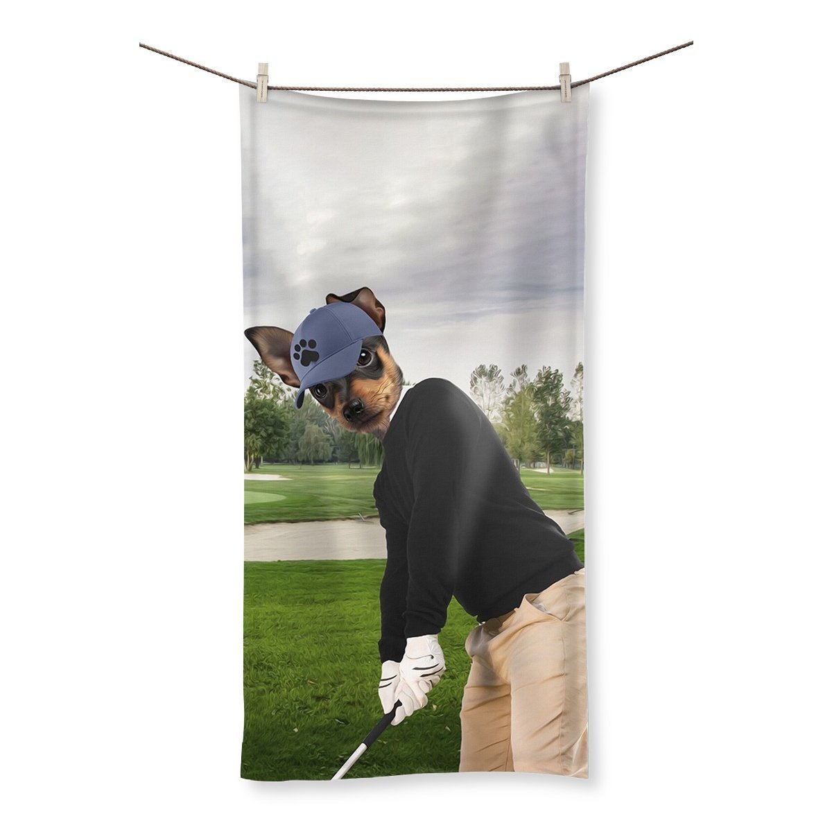 Pet Portraits | The Golfer: Custom Pet Towel | Paw & Glory