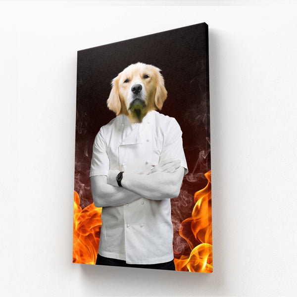 Fiery Celebrity Chef Custom Pet Canvas | Custom Pet Canvas | Paw & Glory