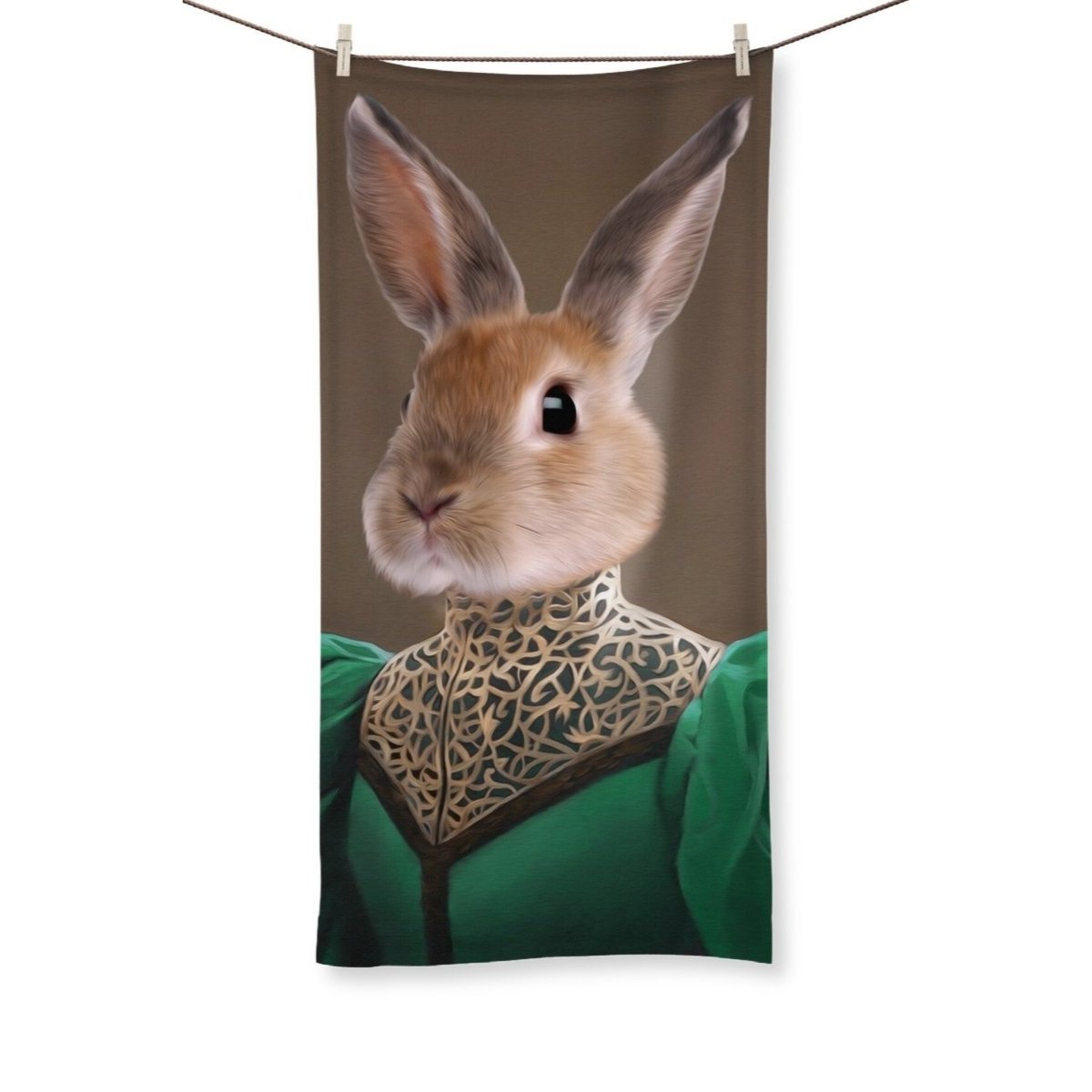 The Grand Dame: Custom Pet Towel - Paw & Glory - Dog Portraits - Pet Portraits