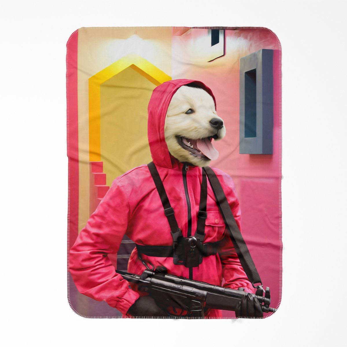 Pet Portraits | The Guard (Squid Games Inspired): Custom Pet Blanket | Paw & Glory