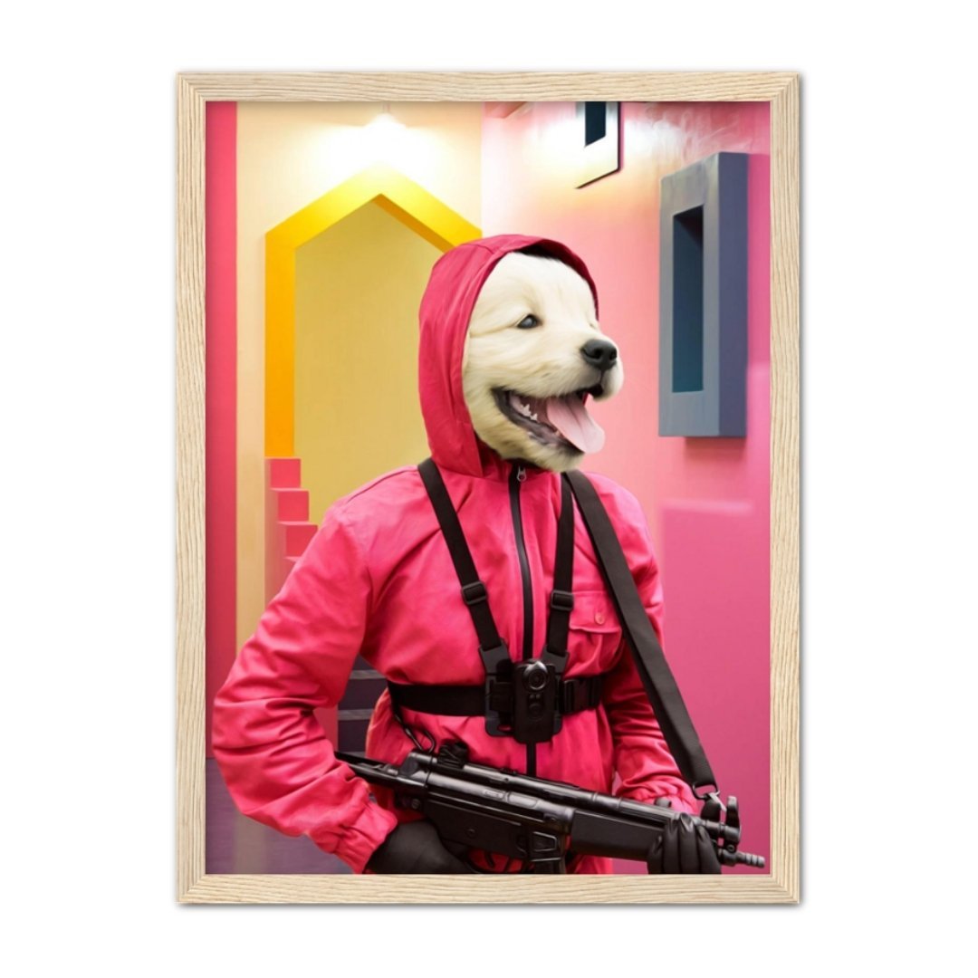 Pet Portraits | The Guard (Squid Games Inspired): Custom Pet Portrait | Paw & Glory