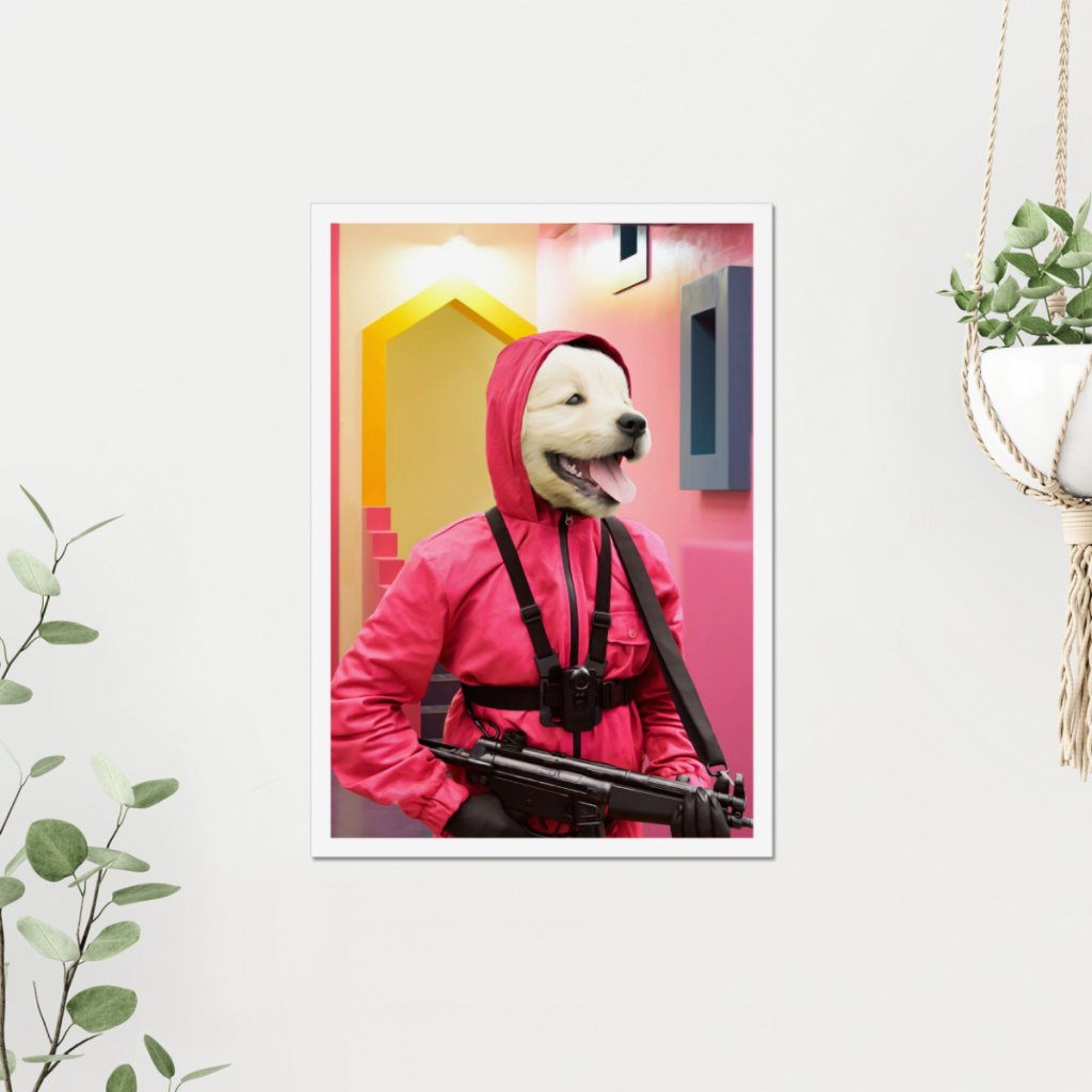 Pet Portraits | The Guard (Squid Games Inspired): Custom Pet Poster | Paw & Glory