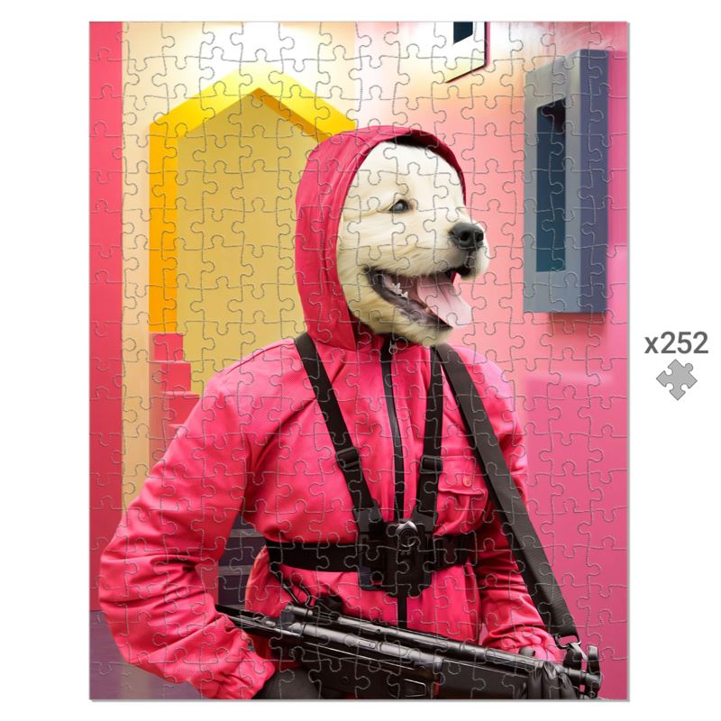 Pet Portraits | The Guard (Squid Games Inspired): Custom Pet Puzzle | Paw & Glory