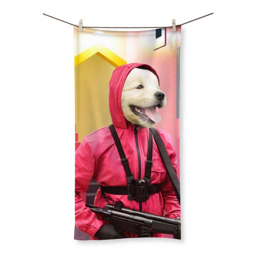 The Guard (Squid Games Inspired): Custom Pet Towel - Paw & Glory - Dog Portraits - Pet Portraits