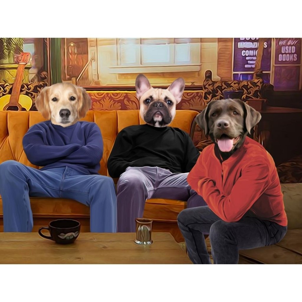 Coffee House Guys Custom Digital Download Pet Portrait | Paw & Glory